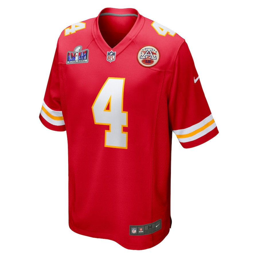 Rashee Rice 4 Kansas City Chiefs Super Bowl LVIII Patch Fashion Game Jersey - Red