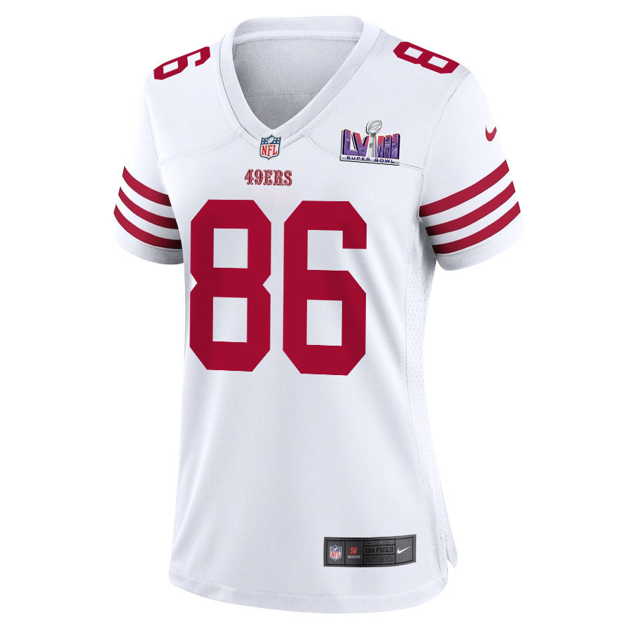 Tay Martin 86 San Francisco 49ers Super Bowl LVIII Patch Game Women Jersey - White