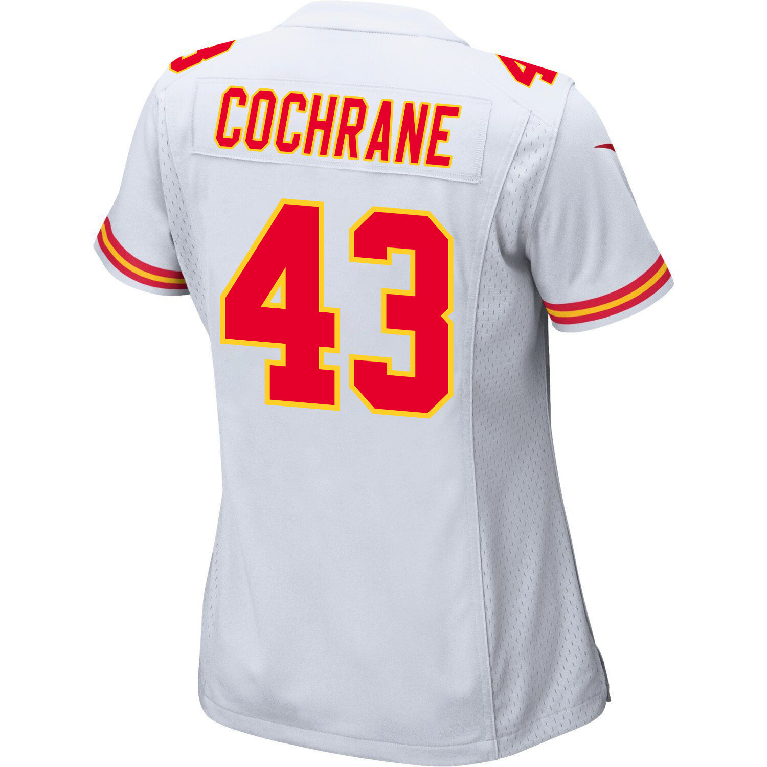 Jack Cochrane 43 Kansas City Chiefs Super Bowl LVIII Patch Game Women Jersey - White