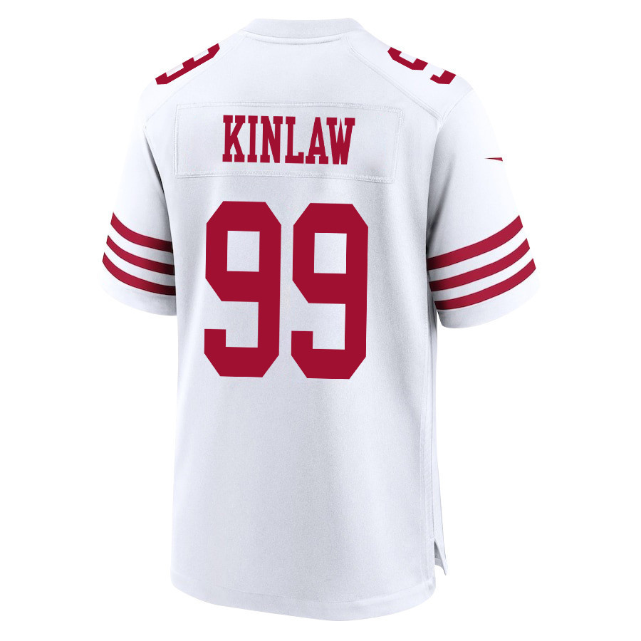 Javon Kinlaw 99 San Francisco 49ers Super Bowl LVIII Patch Game Men Jersey - White