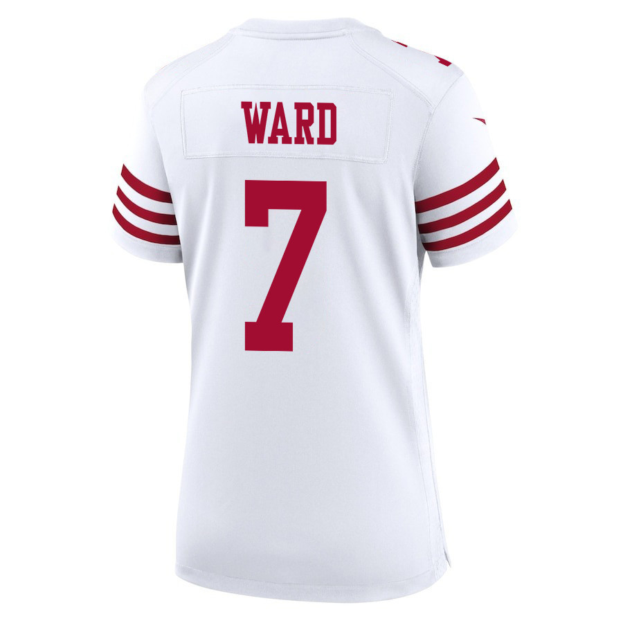 Charvarius Ward 7 San Francisco 49ers Super Bowl LVIII Patch Game Women Jersey - White