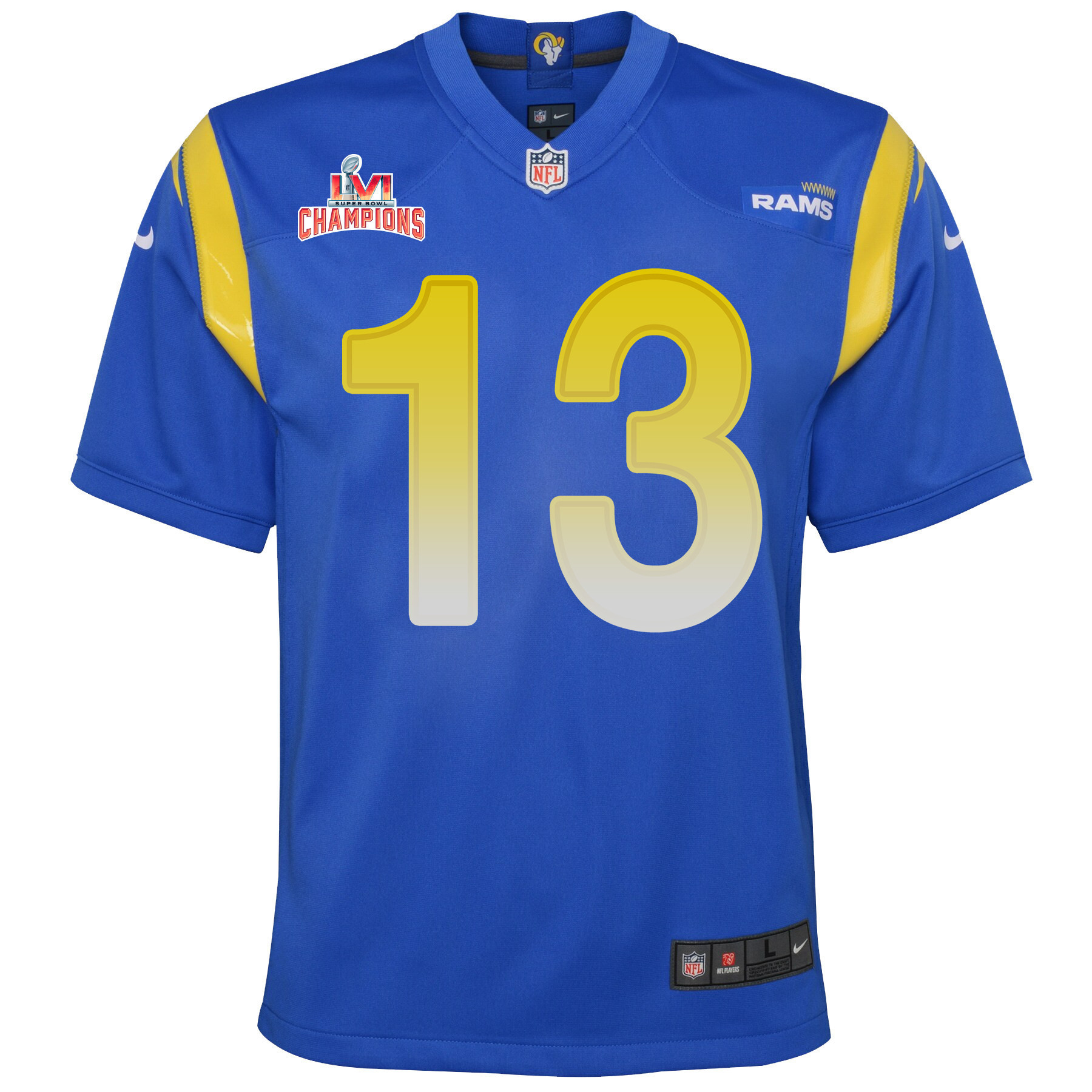 Super Bowl LVI Champions Los Angeles Rams John Wolford 13 Royal Youth's Jersey Jersey
