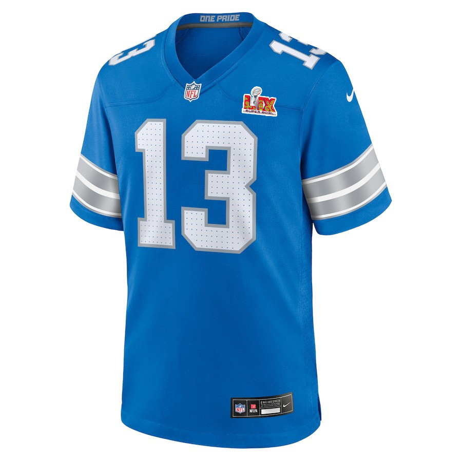 Craig Reynolds #13 Detroit Lions Super Bowl LIX YOUTH Jersey - Blue