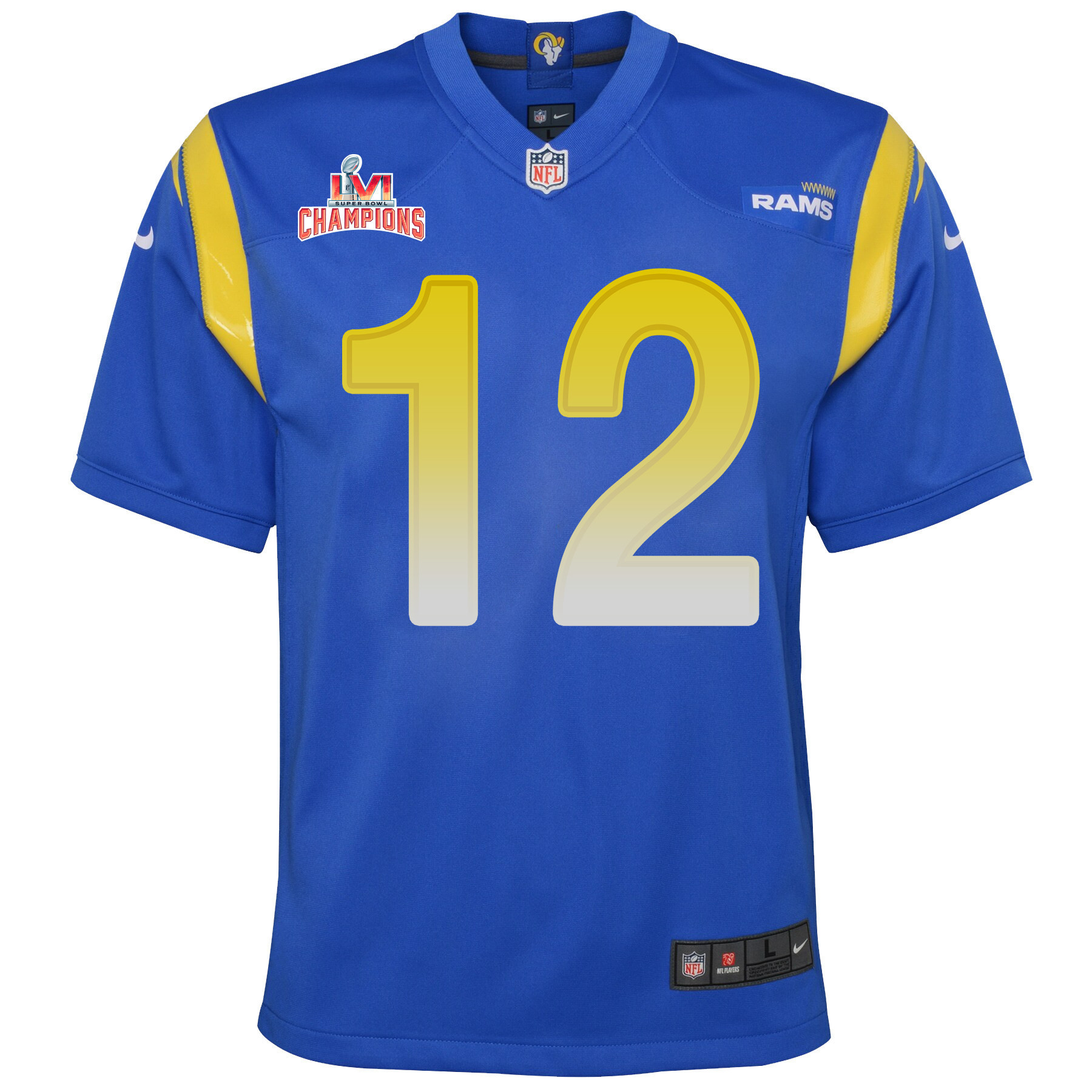 Super Bowl LVI Champions Los Angeles Rams Van Jefferson 12 Royal Youth's Jersey Jersey