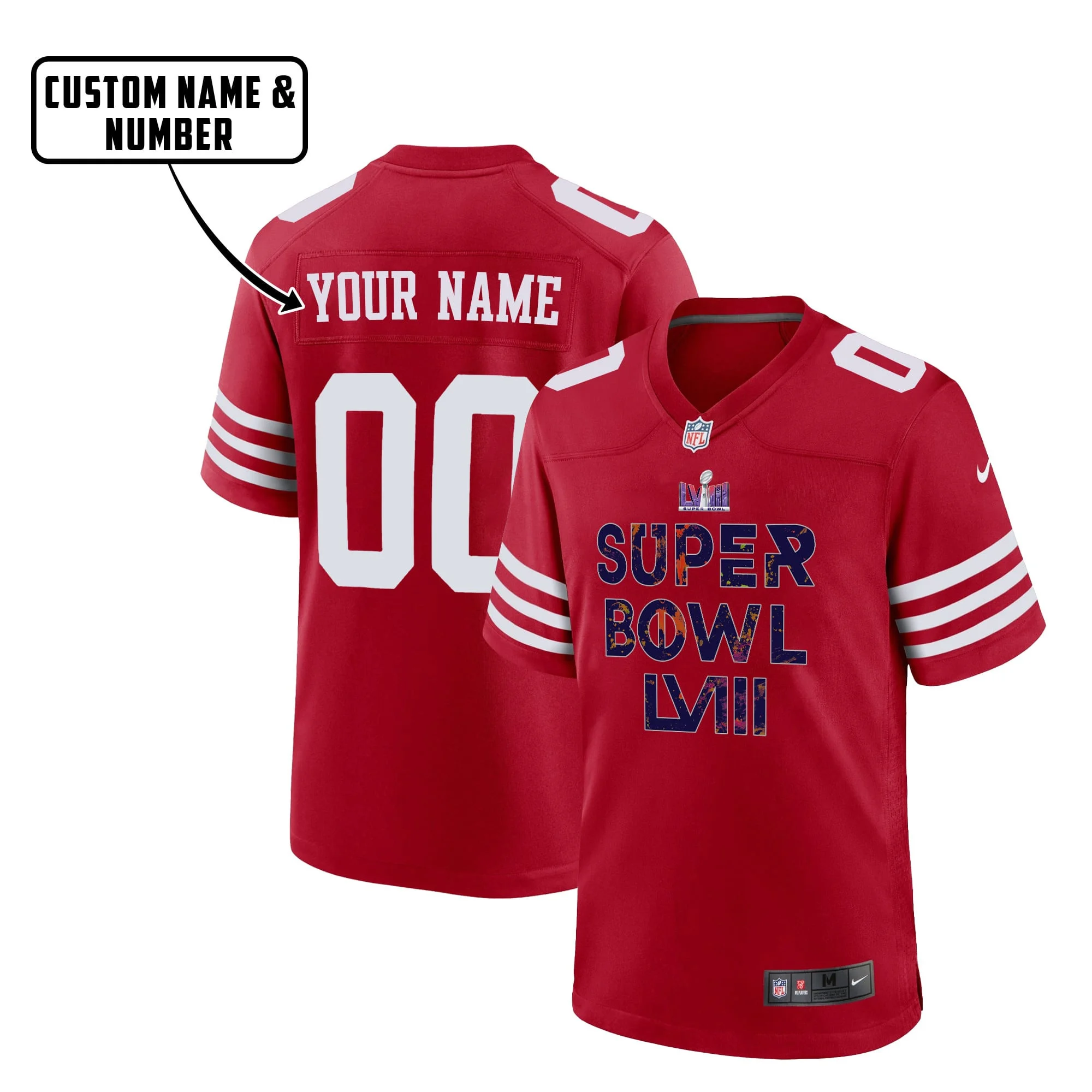 San Francisco 49ers Super Bowl LVIII Vintage Game Jersey - Men, Red V42