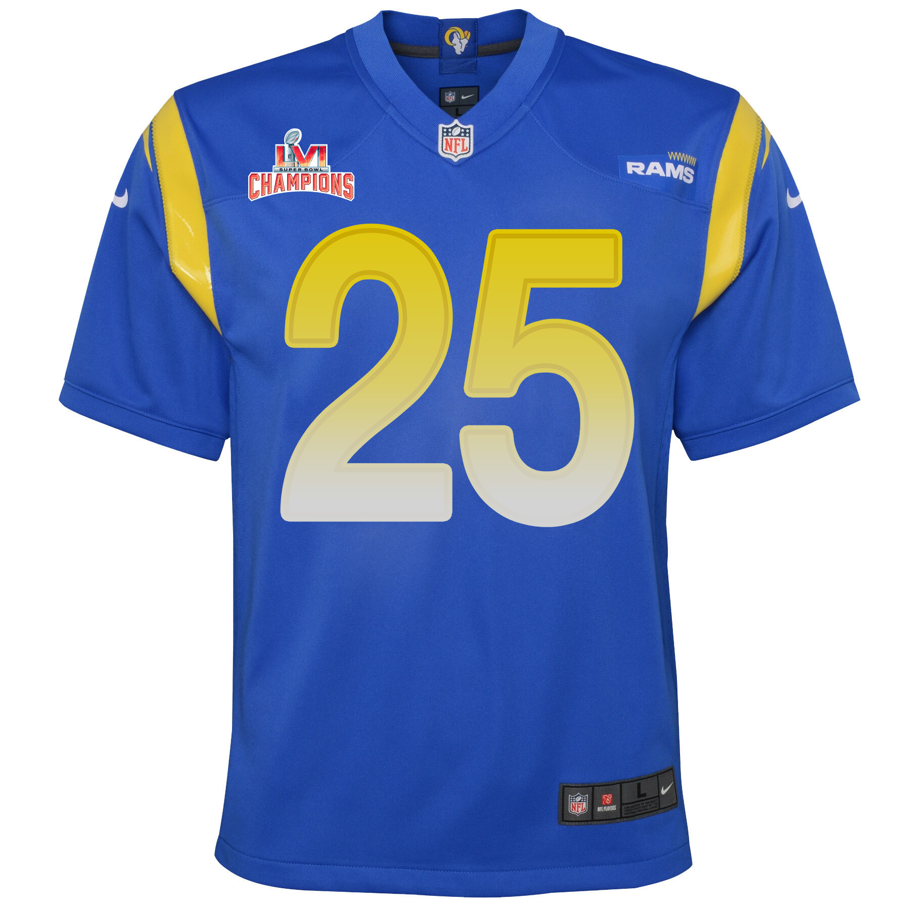 Super Bowl LVI Champions Los Angeles Rams Sony Michel 25 Royal Youth's Jersey Jersey