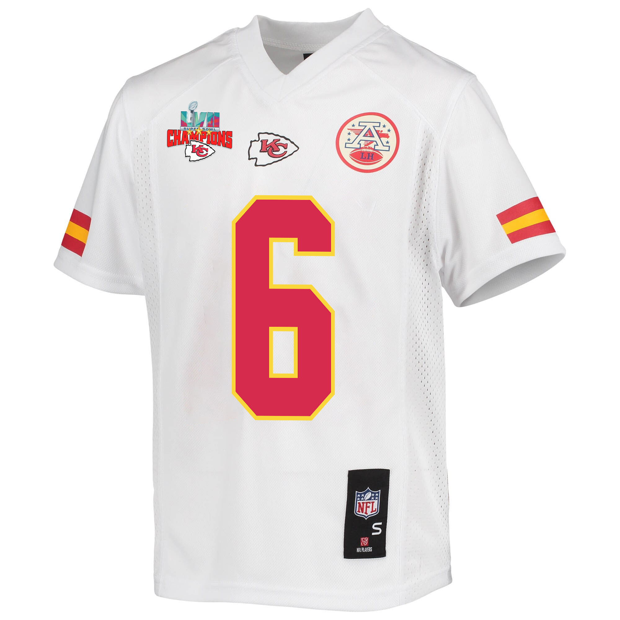Bryan Cook 6 Kansas City Chiefs Super Bowl LVII Champions 3 Stars Youth Game Jersey - White