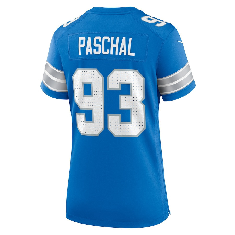 Josh Paschal #93 Detroit Lions Super Bowl LIX Women's Jersey - Blue