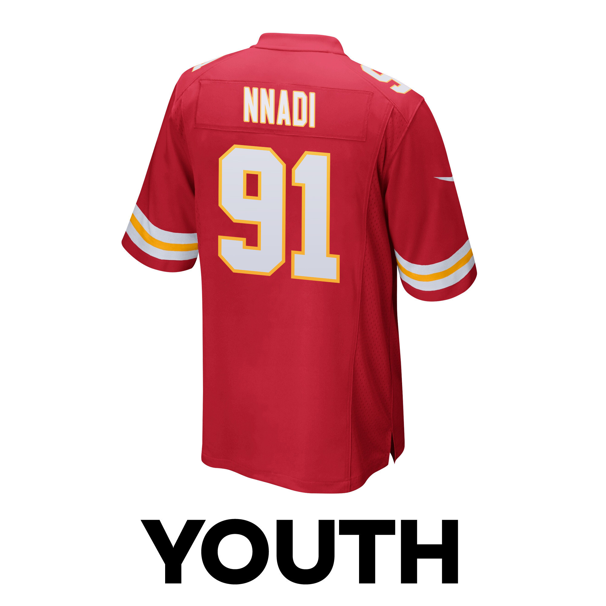 Derrick Nnadi 91 Kansas City Chiefs Super Bowl LVIII Patch Game YOUTH Jersey - Red