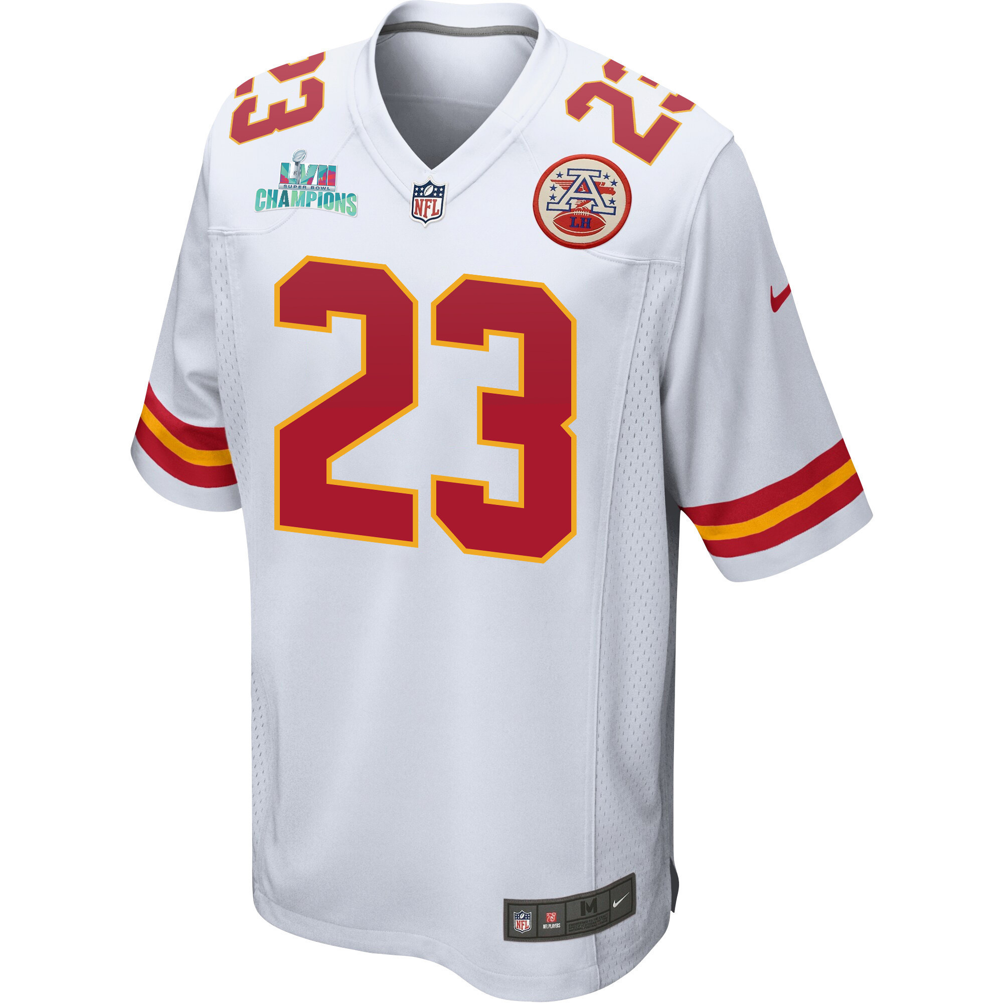 Joshua Williams 23 Kansas City Chiefs Super Bowl LVII Champions Men Game Jersey - White