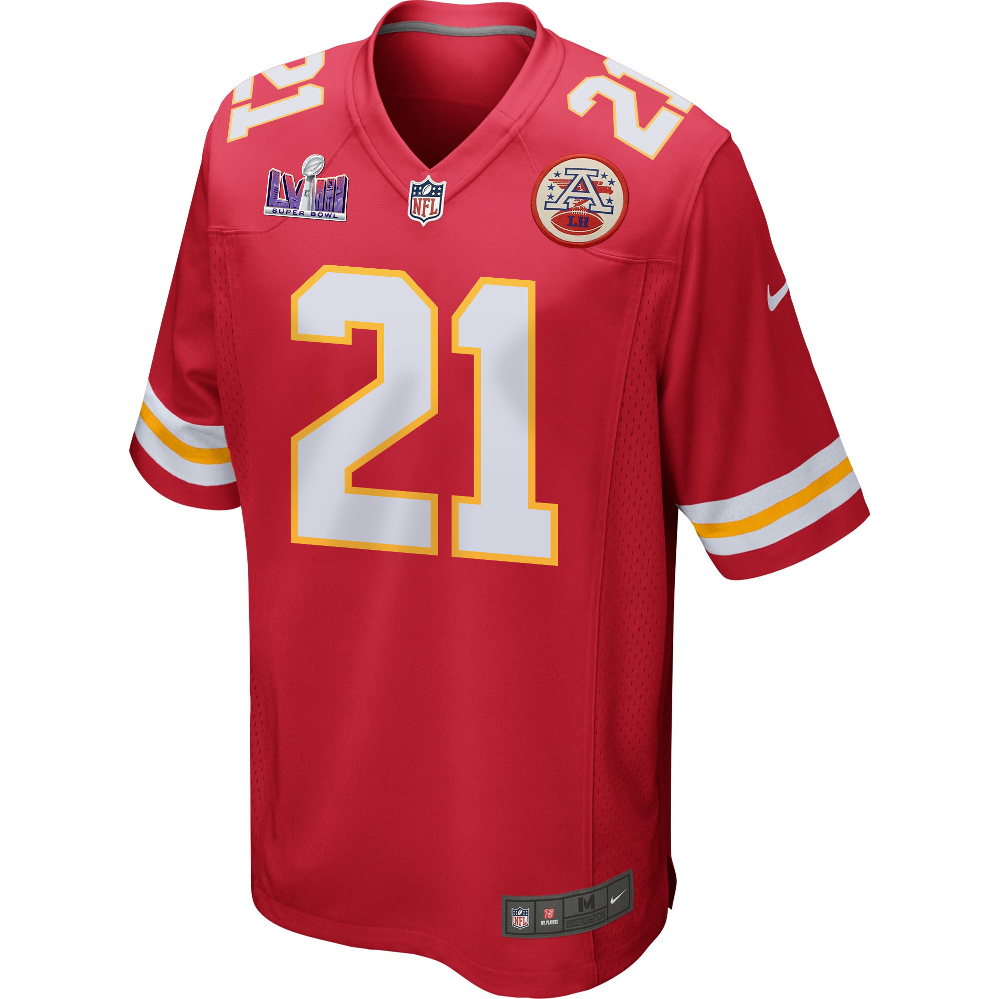 Mike Edwards 21 Kansas City Chiefs Super Bowl LVIII Patch Game Men Jersey - Red
