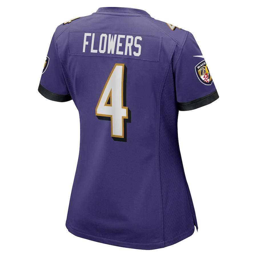 Zay Flowers #4 Baltimore Ravens Super Bowl LIX Women's Jersey - Purple
