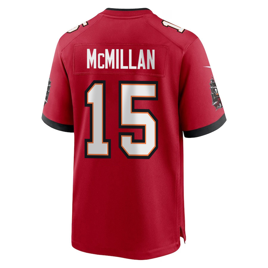 Jalen McMillan 15 Tampa Bay Buccaneers Super Bowl LIX New Orleans Patch Game Men Jersey - Red