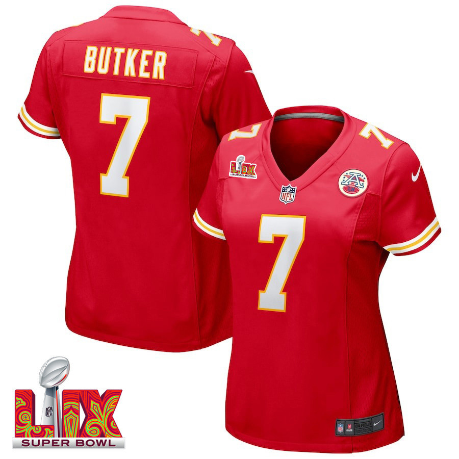 Harrison Butker #7 Kansas City Chiefs Super Bowl LIX Women's Jersey - Red