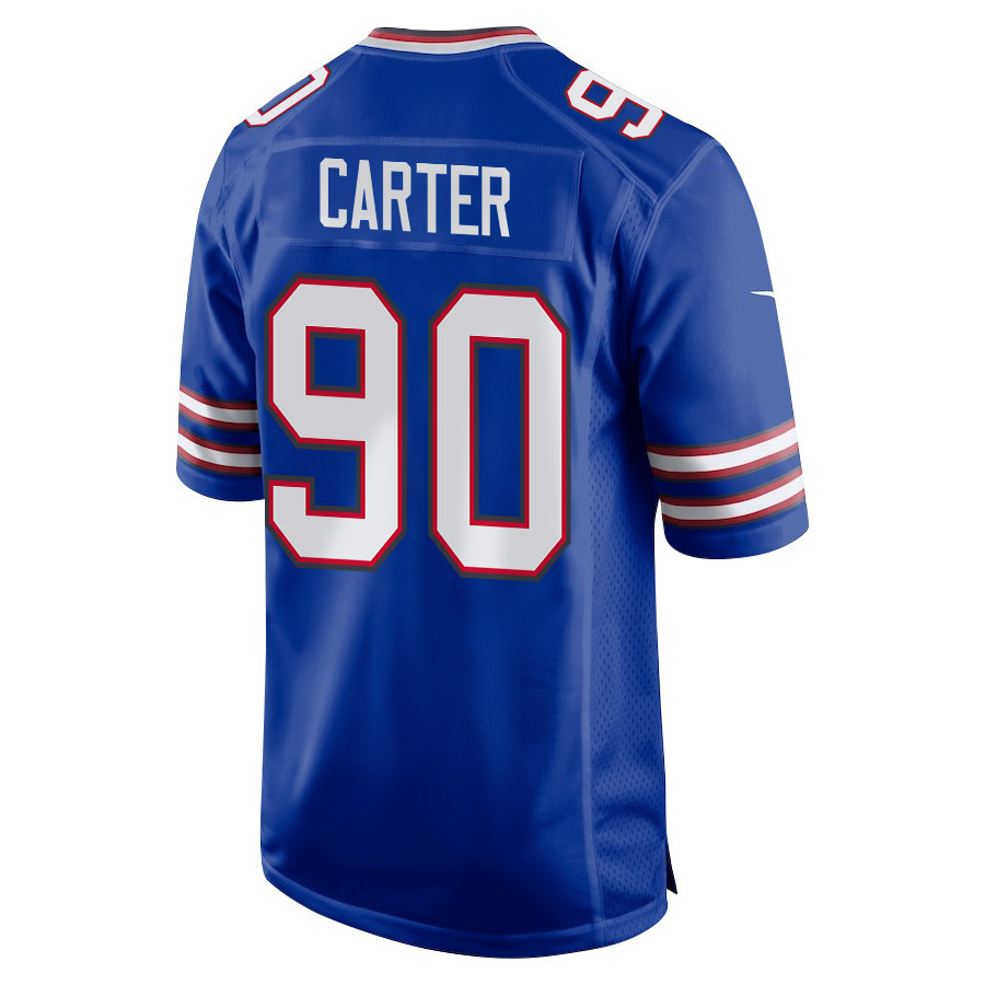 DeWayne Carter 90 Buffalo Bills Super Bowl LIX New Orleans Patch Game Men Jersey - Royal