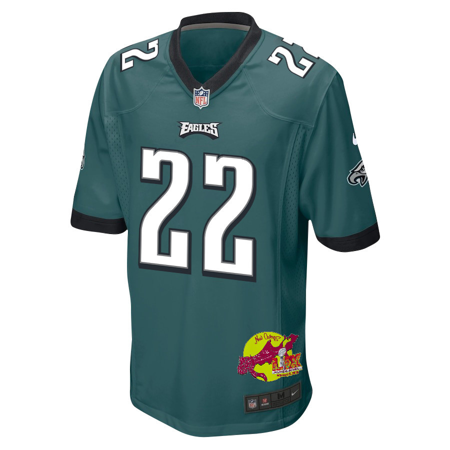 Kelee Ringo 22 Philadelphia Eagles Super Bowl LIX New Orleans Patch Game Men Jersey - Midnight Green