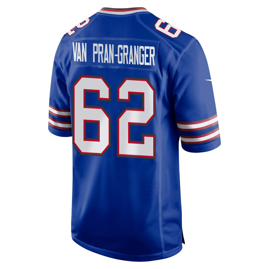 Sedrick Van Pran-Granger 62 Buffalo Bills Super Bowl LIX New Orleans Patch Game Men Jersey - Royal