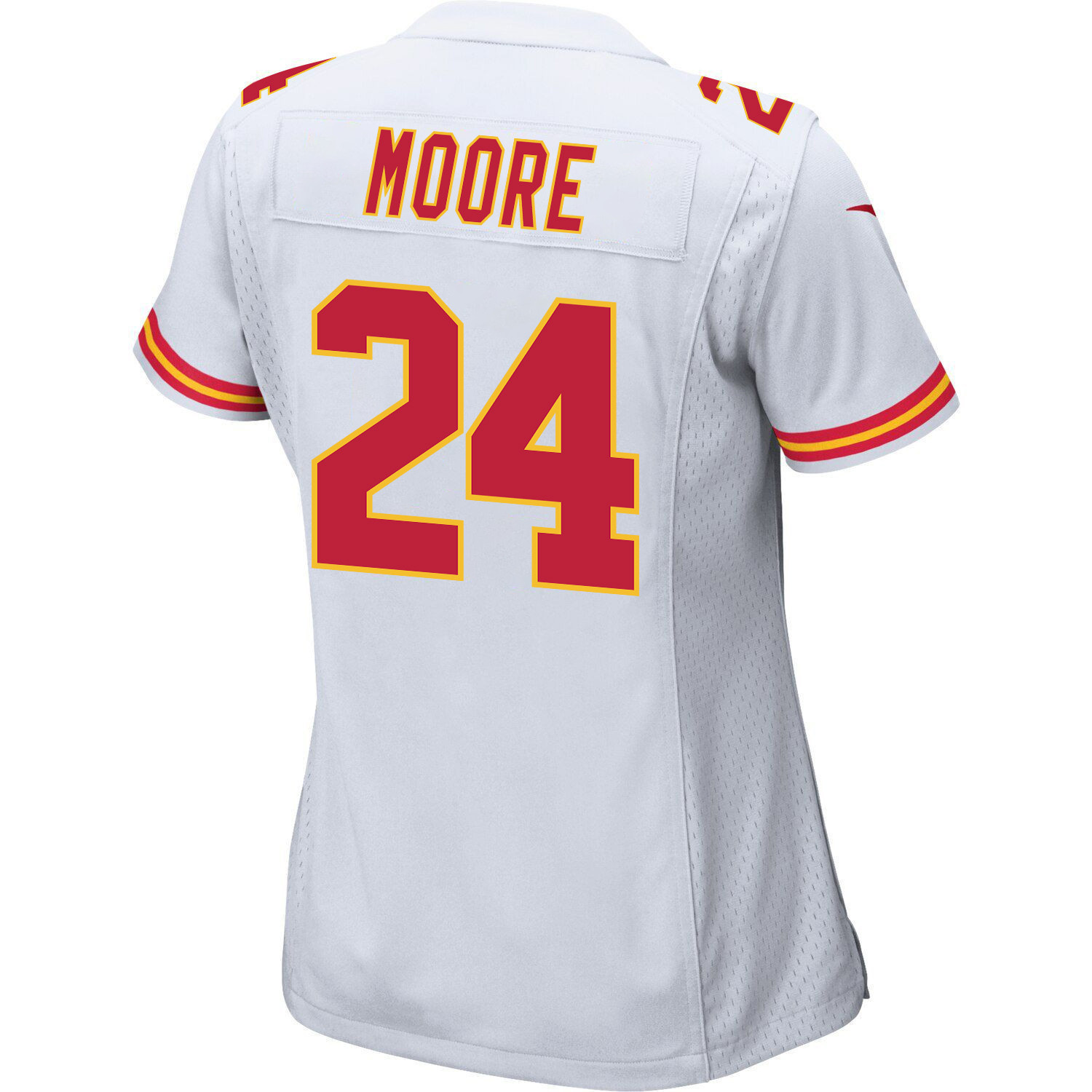 Skyy Moore 24 Kansas City Chiefs Super Bowl LVII Champions 3 Stars Women Game Jersey - White
