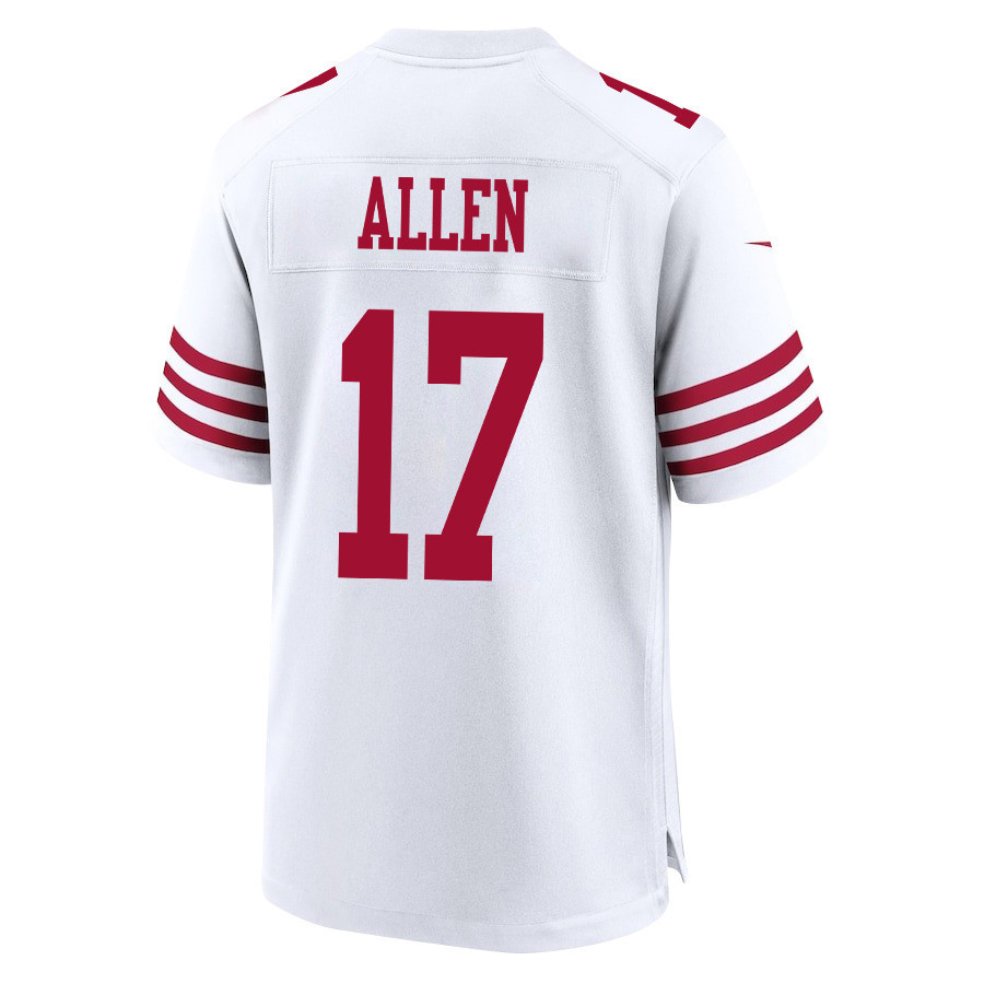 Brandon Allen 17 San Francisco 49ers Super Bowl LVIII Patch Game Men Jersey - White