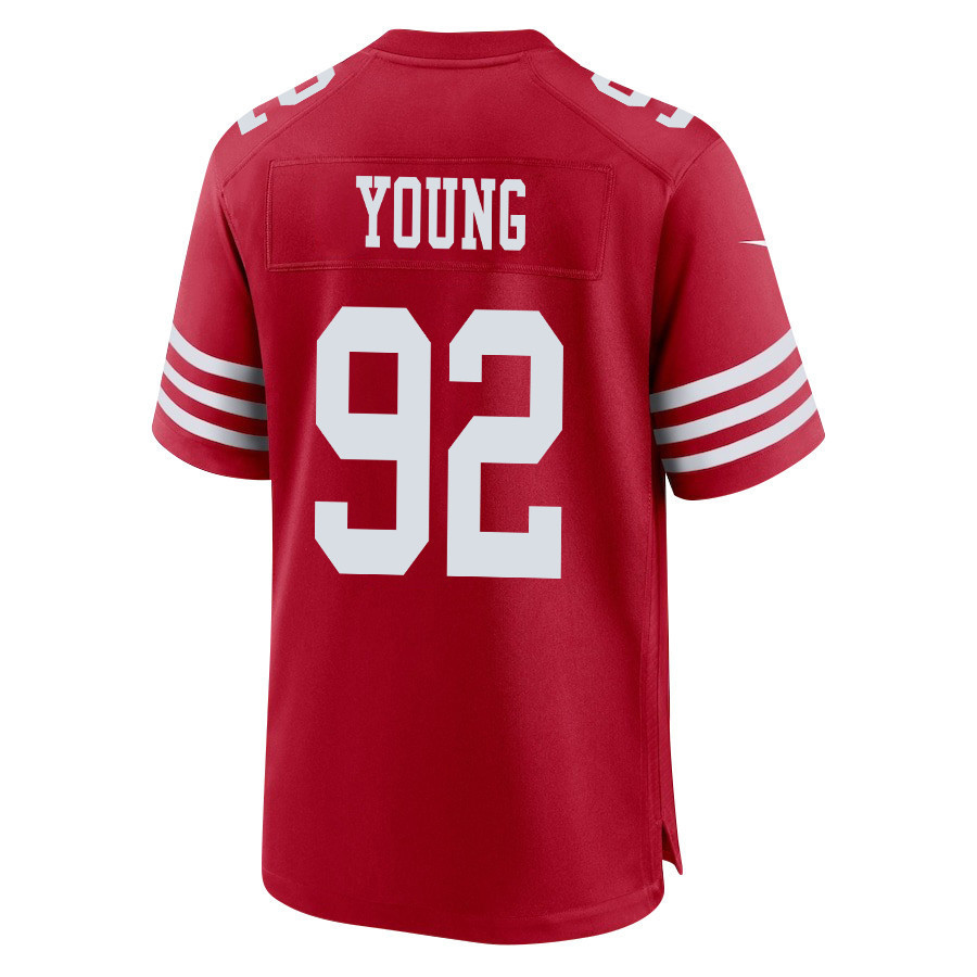 Chase Young 92 San Francisco 49ers Super Bowl LVIII Patch Game Men Jersey - Scarlet