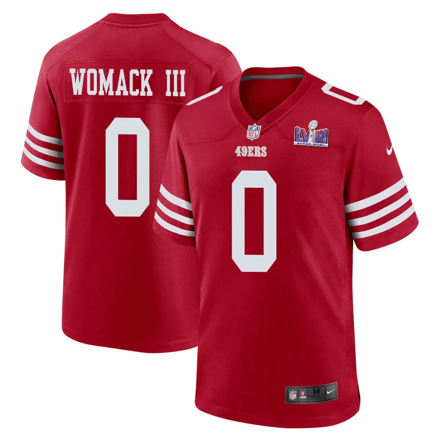 Samuel Womack III 0 San Francisco 49ers Super Bowl LVIII Patch Game Men Jersey - Scarlet