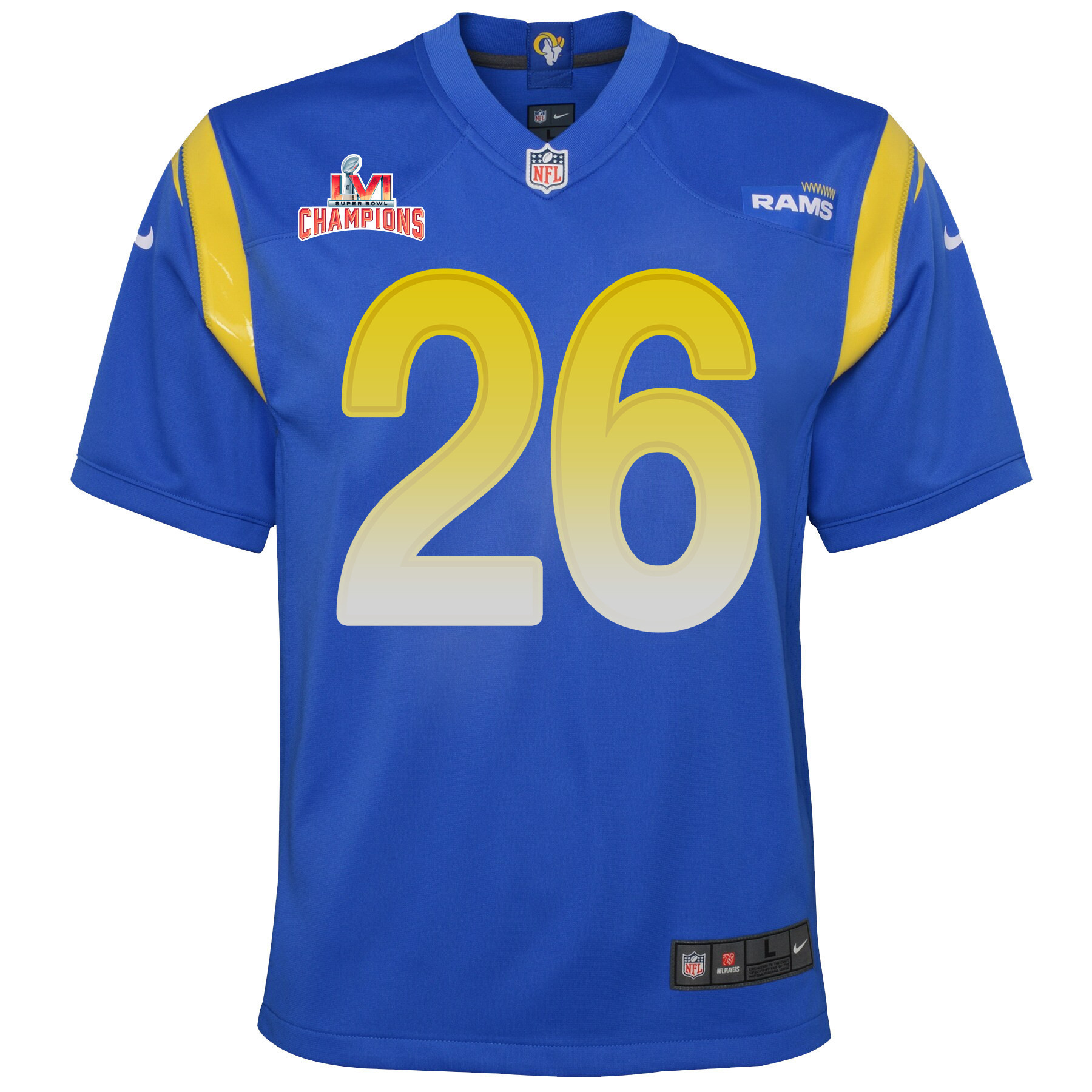 Super Bowl LVI Champions Los Angeles Rams Terrell Burgess 26 Royal Youth's Jersey Jersey