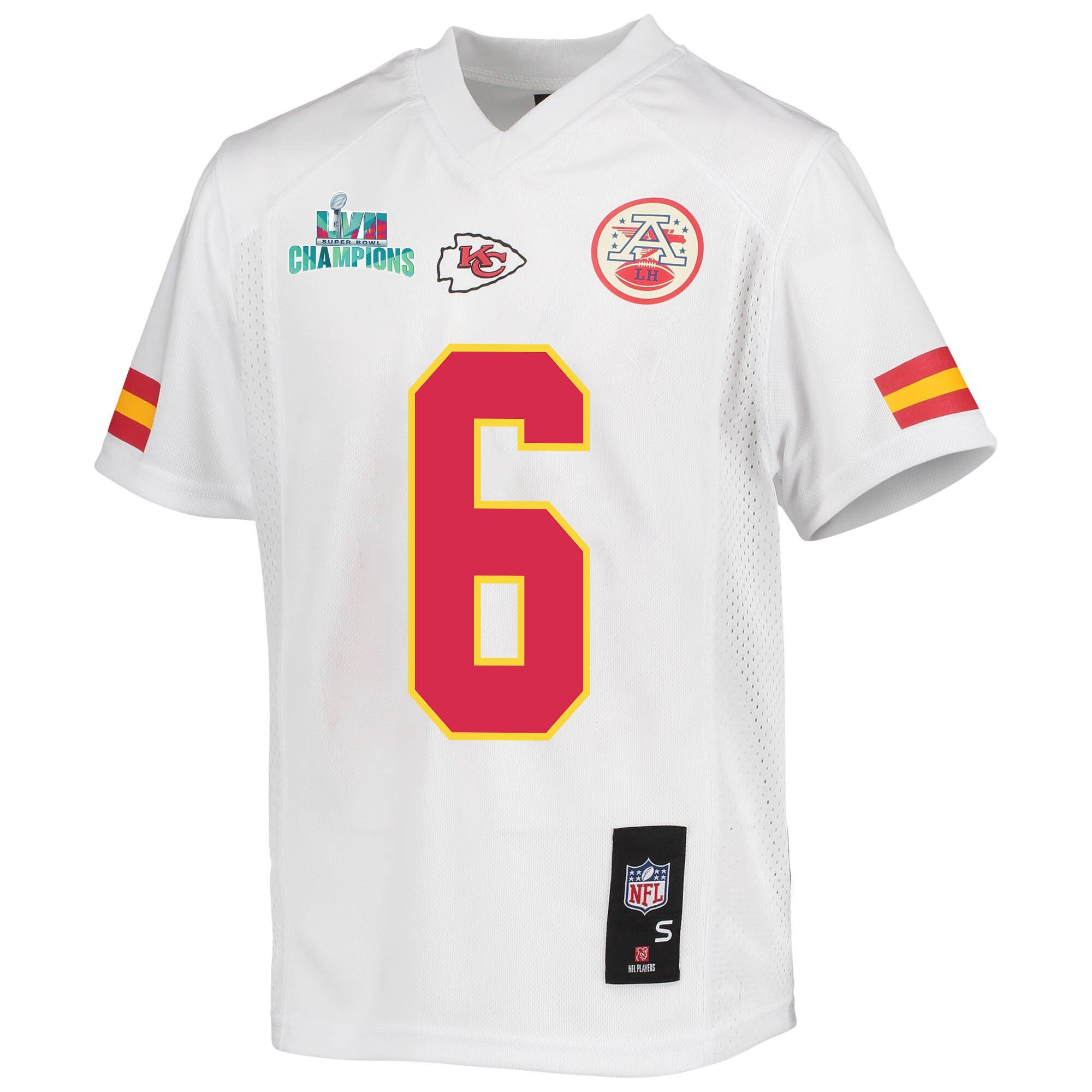 Bryan Cook 6 Kansas City Chiefs Super Bowl LVII Champions Youth Game Jersey - White