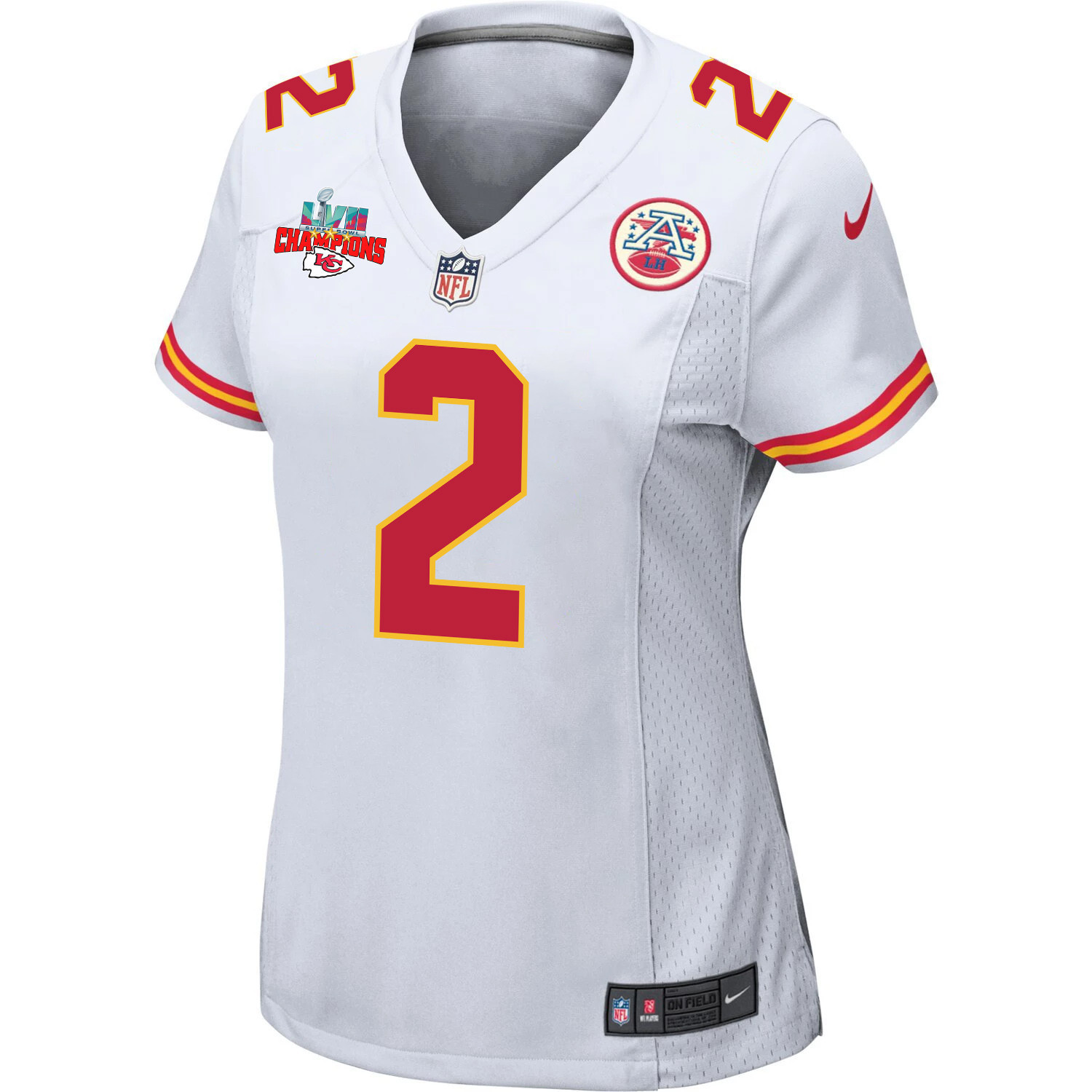 Ronald Jones 2 Kansas City Chiefs Super Bowl LVII Champions 3 Stars Women Game Jersey - White