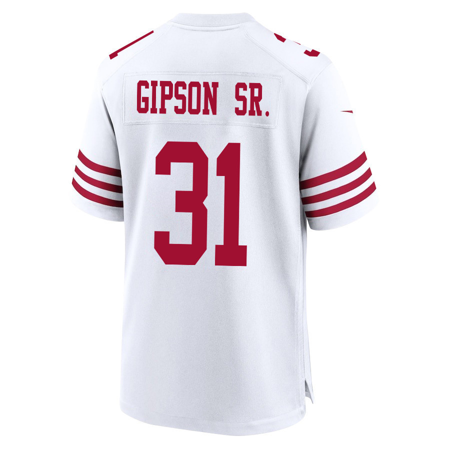Tashaun Gipson Sr. 31 San Francisco 49ers Super Bowl LVIII Patch Game Men Jersey - White