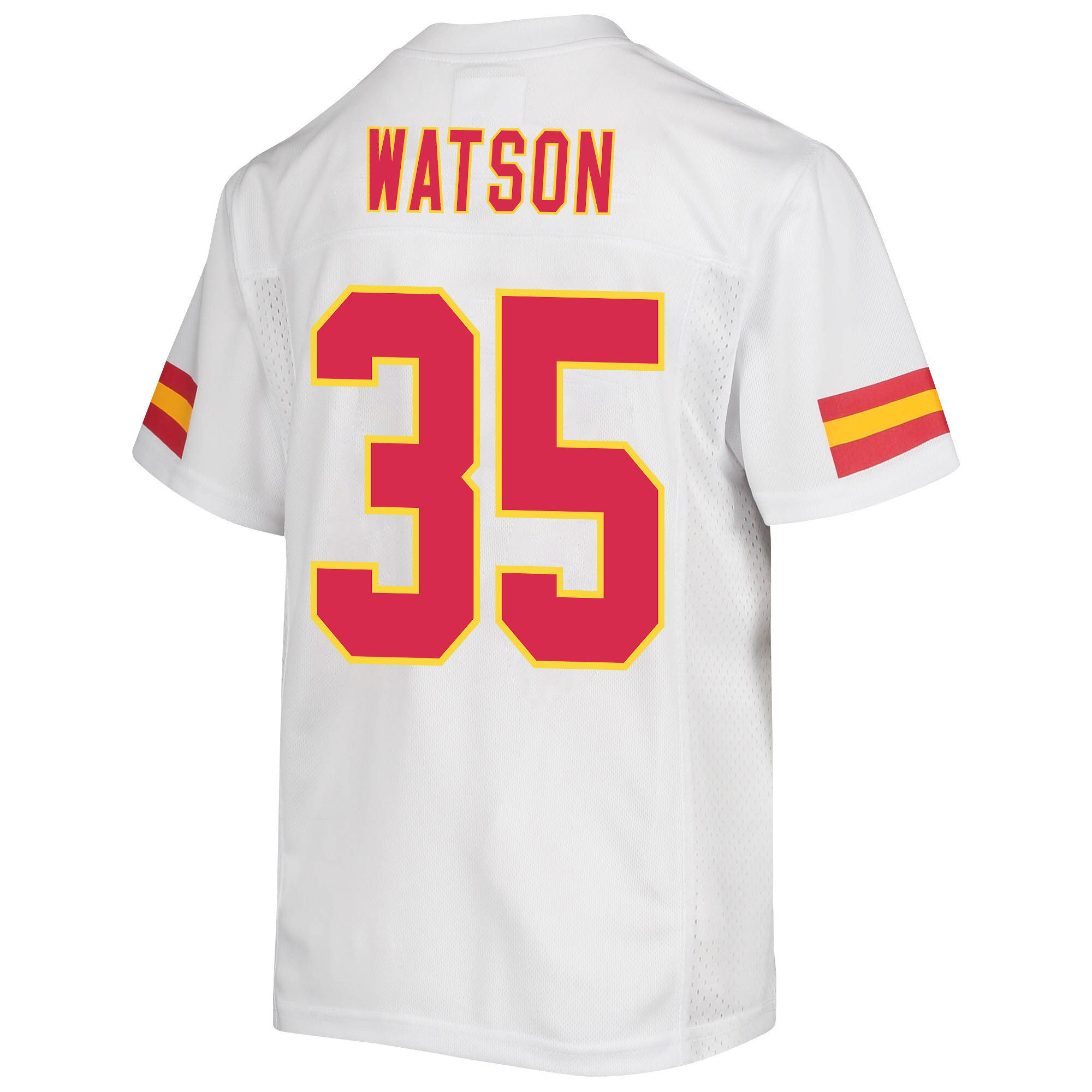 Jaylen Watson 35 Kansas City Chiefs Super Bowl LVII Champions 3 Stars Youth Game Jersey - White