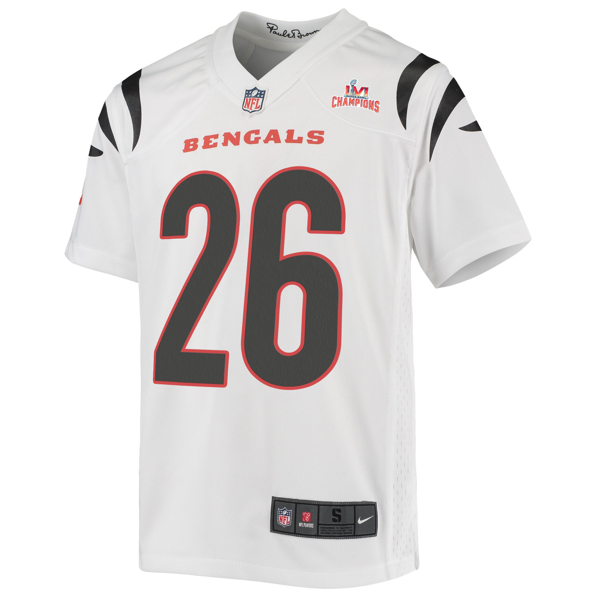 Super Bowl LVI Champions Cincinnati Bengals Trae Waynes 26 White Youth's Jersey Jersey