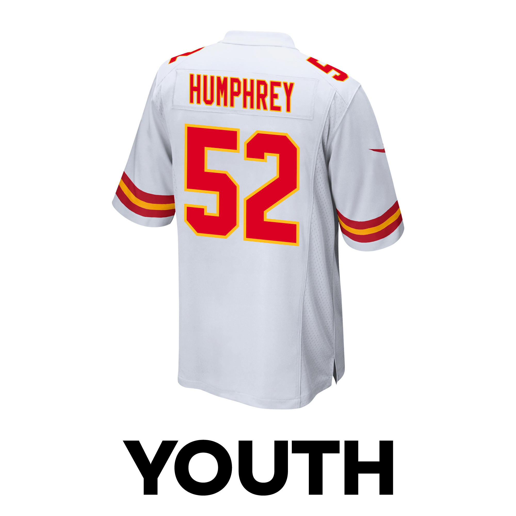 Creed Humphrey 52 Kansas City Chiefs Super Bowl LVIII Patch Game YOUTH Jersey - White