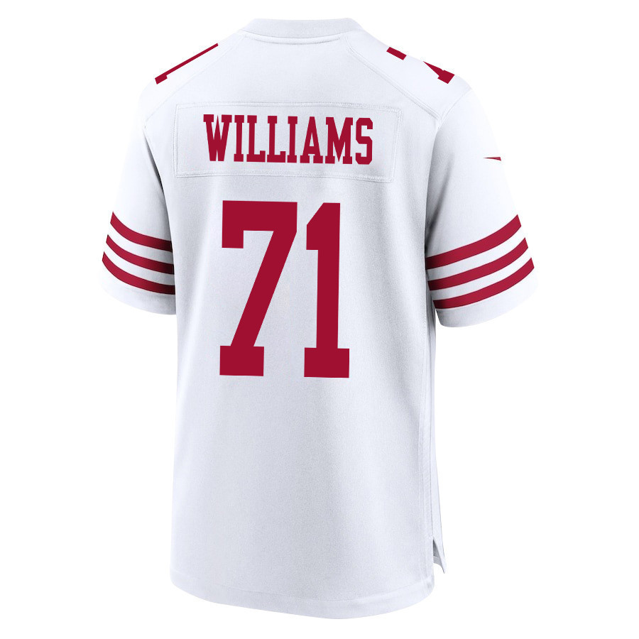Trent Williams 71 San Francisco 49ers Super Bowl LVIII Patch Game Men Jersey - White