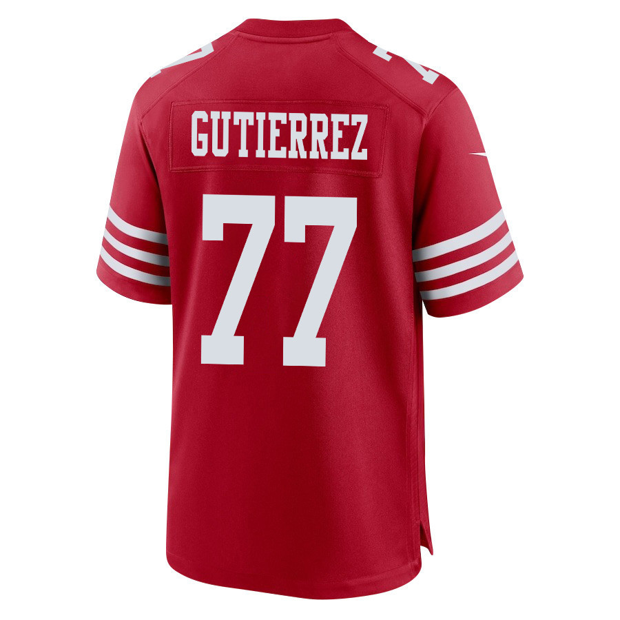 Alfredo Gutierrez 77 San Francisco 49ers Super Bowl LVIII Patch Game Men Jersey - Scarlet