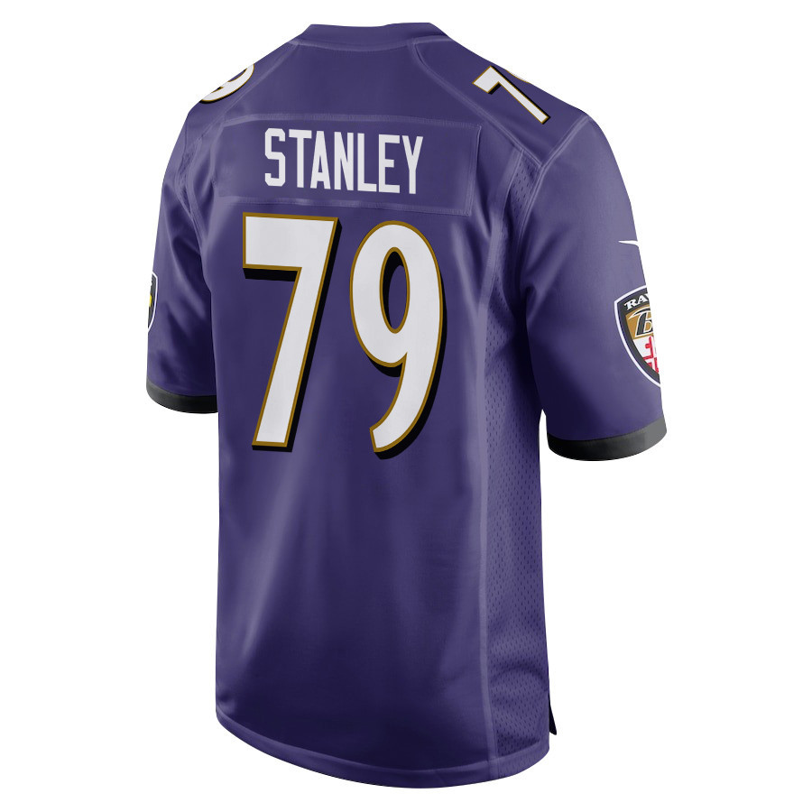 Ronnie Stanley 79 Baltimore Ravens Super Bowl LIX New Orleans Patch Game Men Jersey - Purple