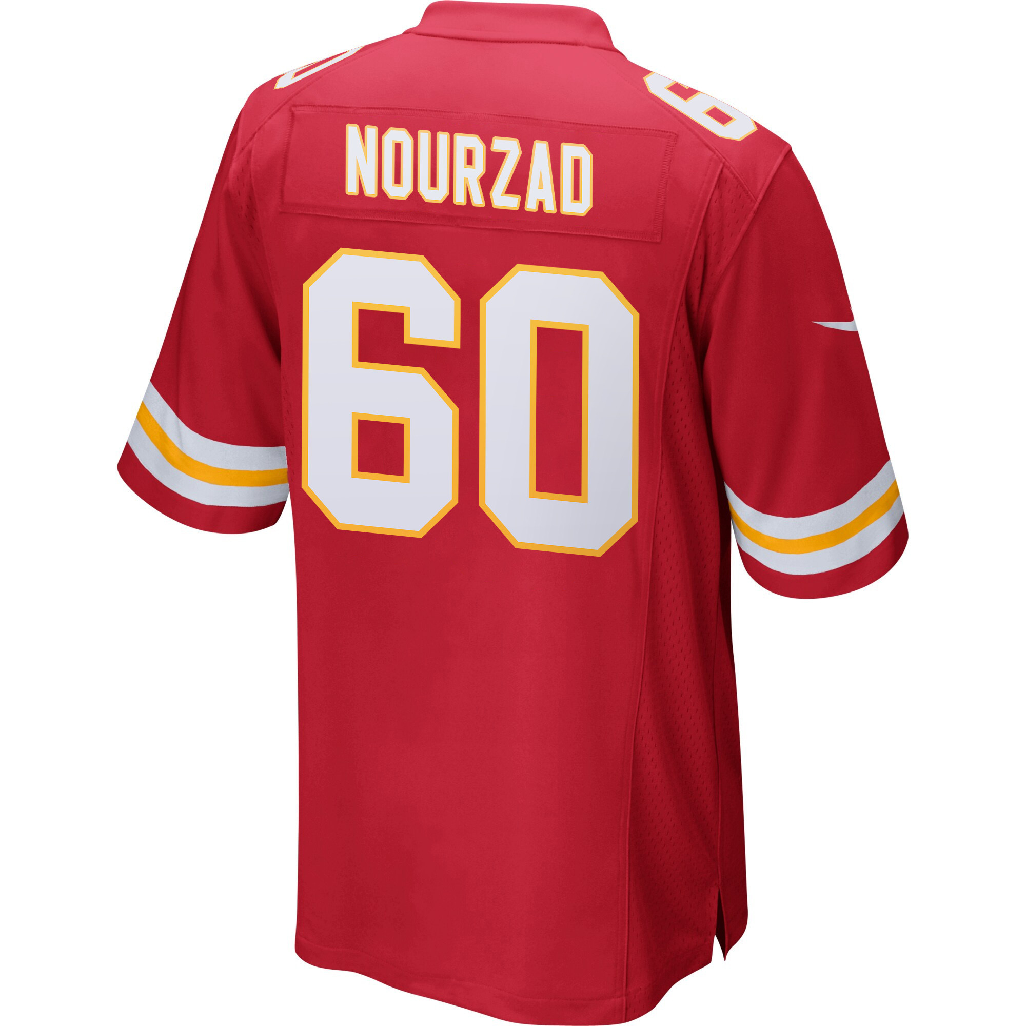 Hunter Nourzad 60 Kansas City Chiefs Super Bowl LIX New Orleans Patch Game Men Jersey - Red