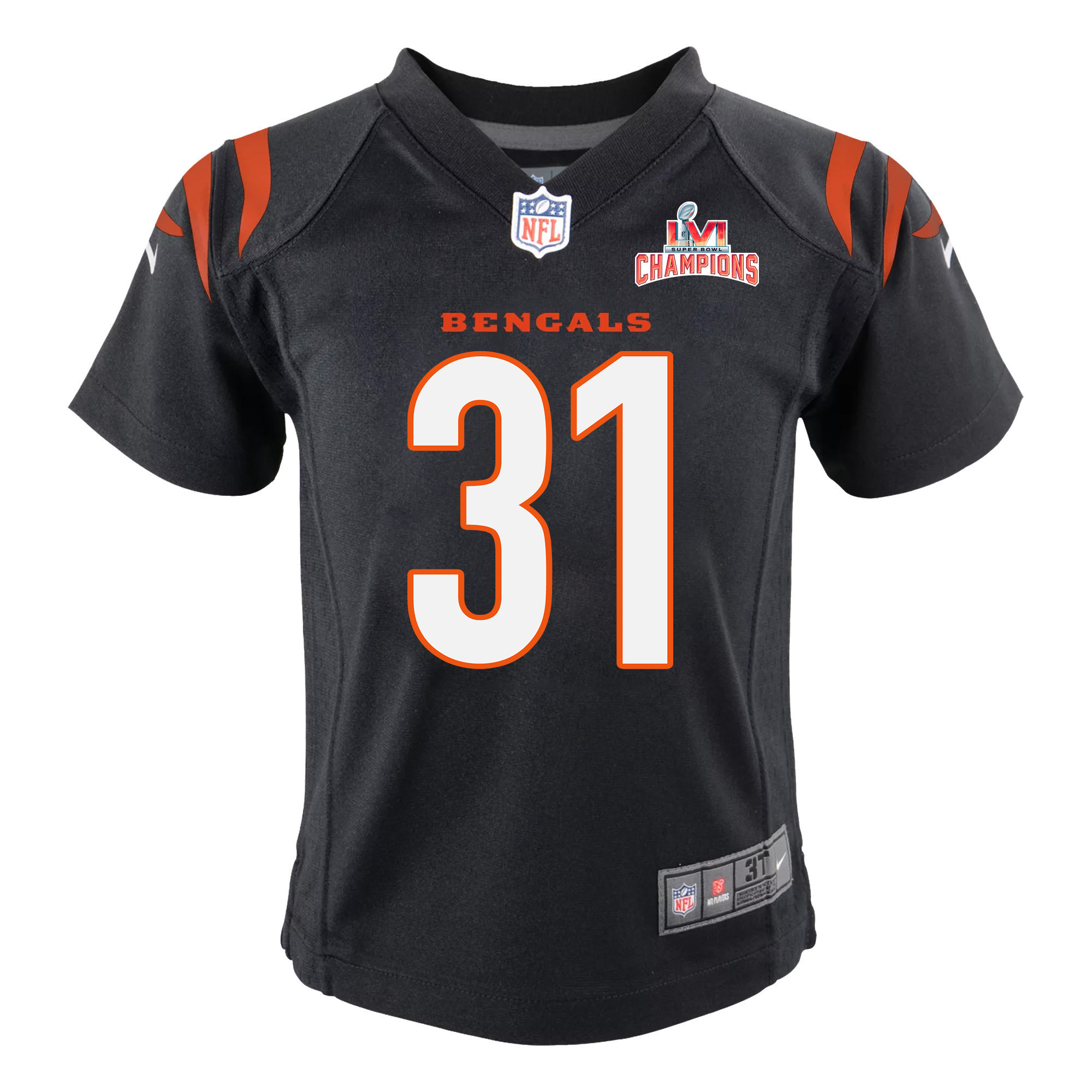 Super Bowl LVI Champions Cincinnati Bengals Michael Thomas 31 Black Youth's Jersey Jersey