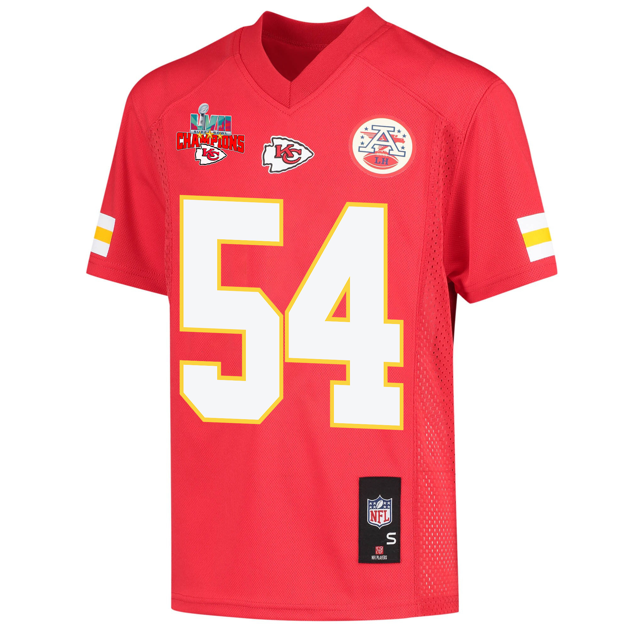 Leo Chenal 54 Kansas City Chiefs Super Bowl LVII Champions 3 Stars Youth Game Jersey - Red