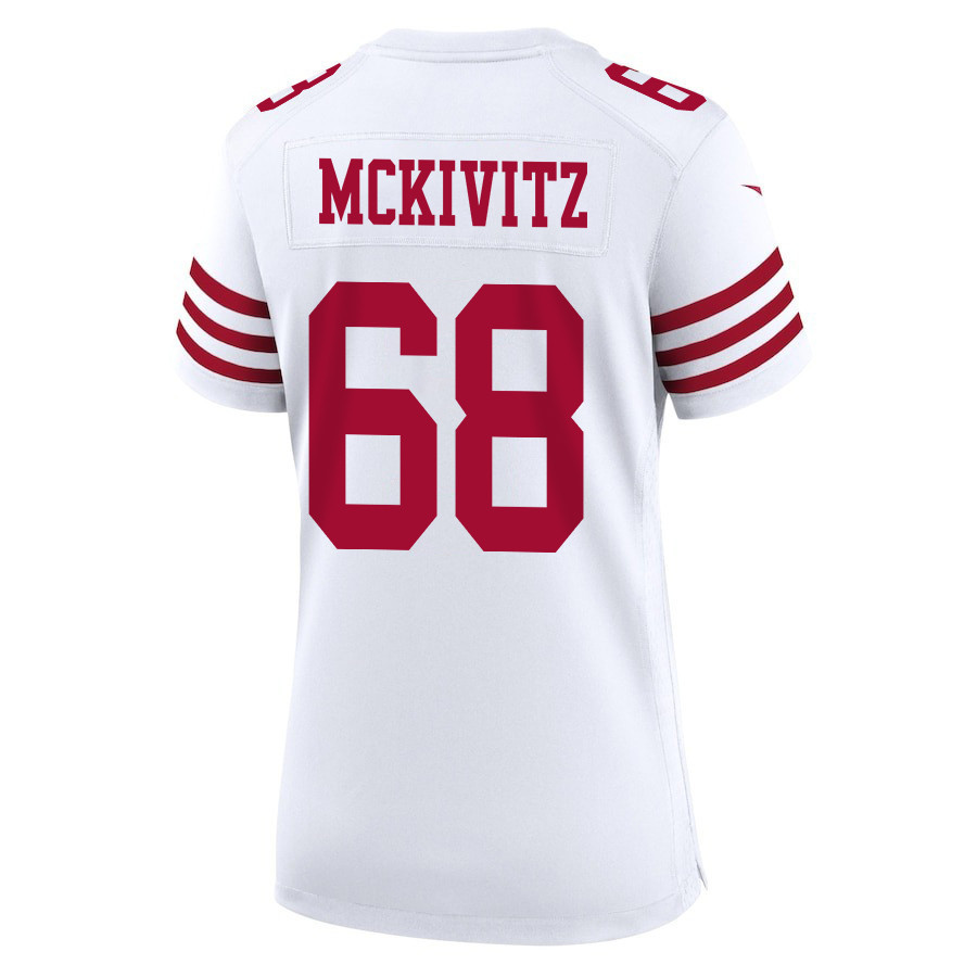Colton McKivitz 68 San Francisco 49ers Super Bowl LVIII Patch Game Women Jersey - White