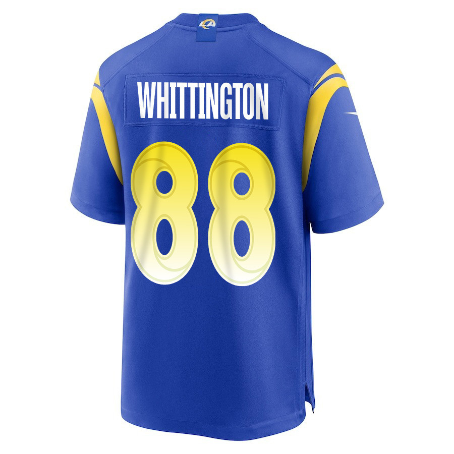 Jordan Whittington 88 Los Angeles Rams Super Bowl LIX New Orleans Patch Game Men Jersey - Royal