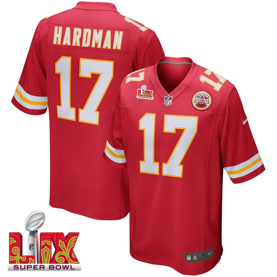 Mecole Hardman #17 Kansas City Chiefs Super Bowl LIX Jersey - Men's - Red
