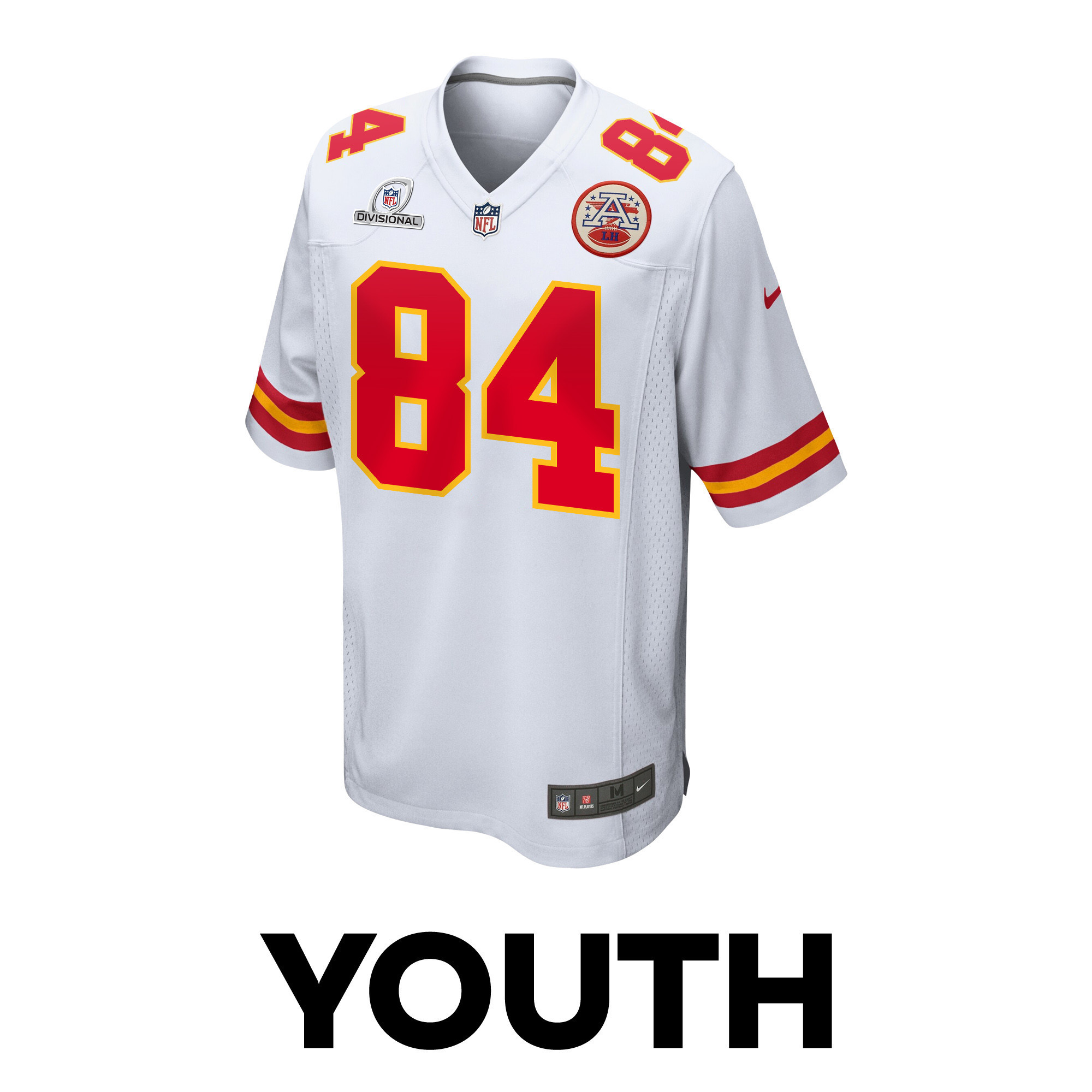 Justin Watson 84 Kansas City Chiefs Super Bowl LVIII Patch Game YOUTH Jersey - White