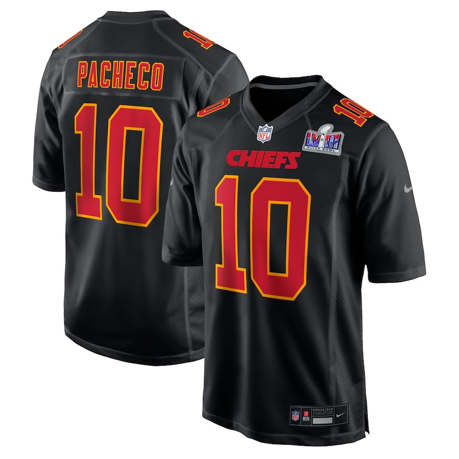 Isiah Pacheco 10 Kansas City Chiefs Super Bowl LVIII Fashion Game Men Jersey - Carbon Black