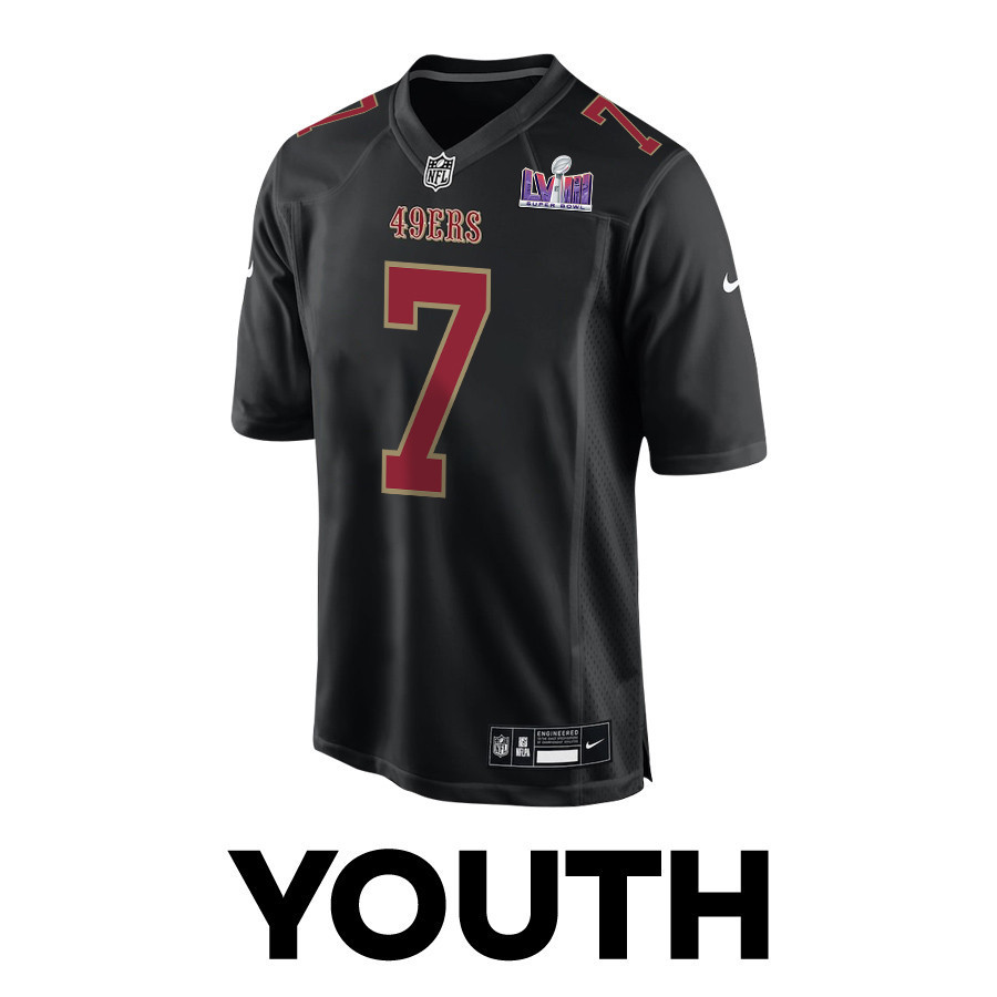 Charvarius Ward 7 San Francisco 49ers Super Bowl LVIII Patch Fashion Game YOUTH Jersey - Carbon Black