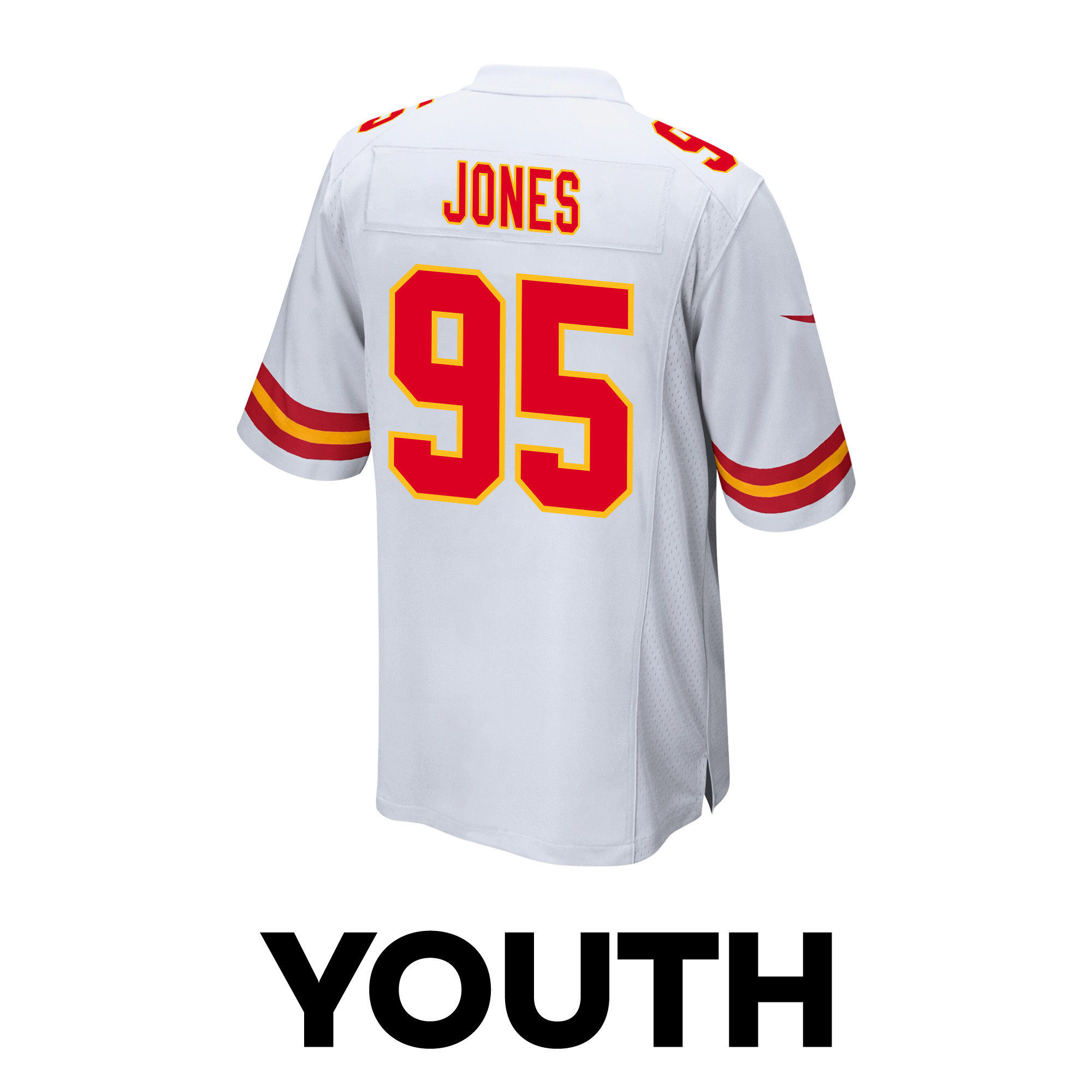 Chris Jones 95 Kansas City Chiefs Super Bowl LVIII Patch Game YOUTH Jersey - White