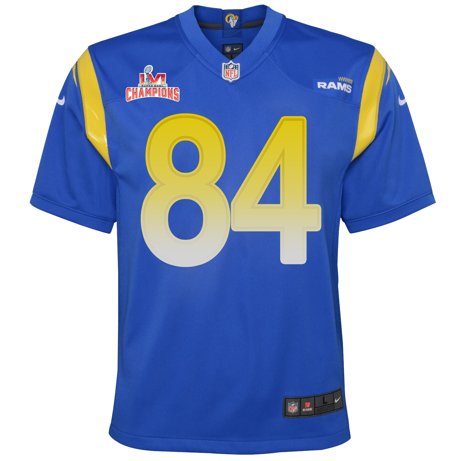 Super Bowl LVI Champions Los Angeles Rams Landen Akers 84 Royal Youth's Jersey Jersey
