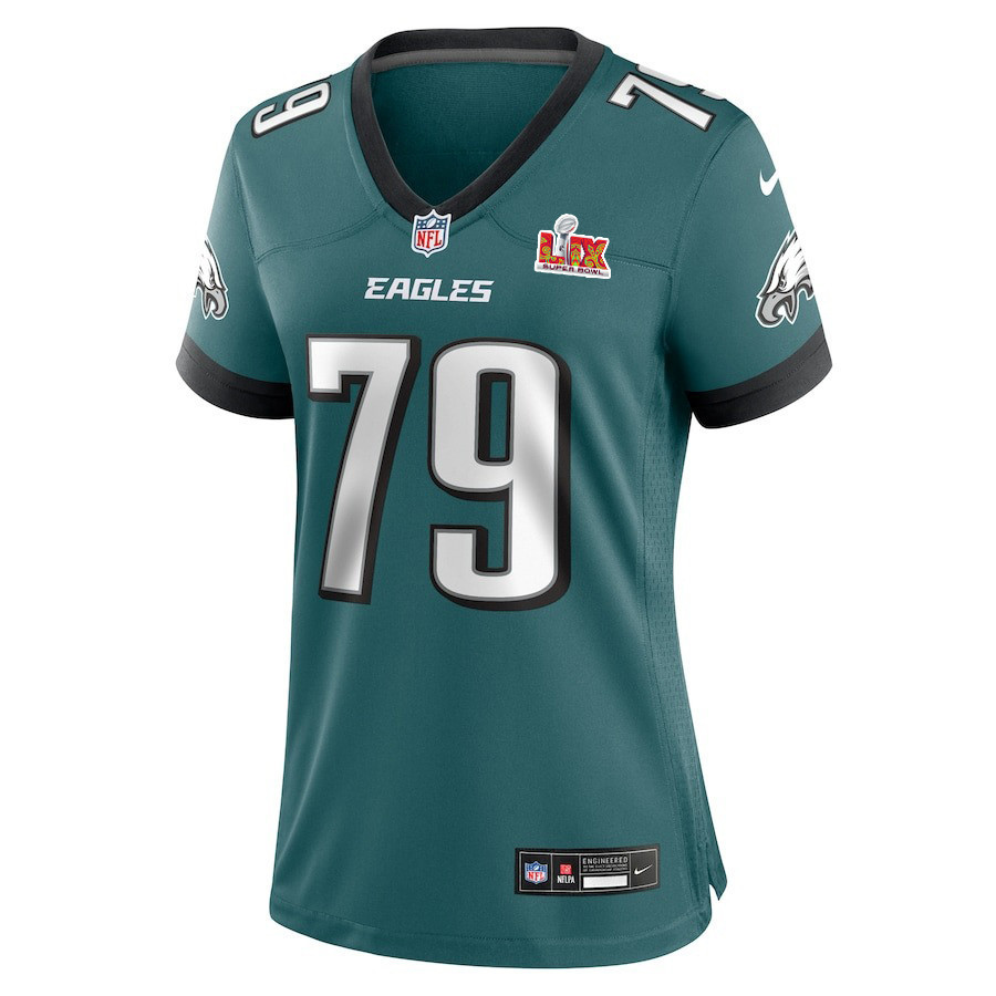 Trevor Keegan #79 Philadelphia Eagles Super Bowl LIX Women's Jersey - Midnight Green