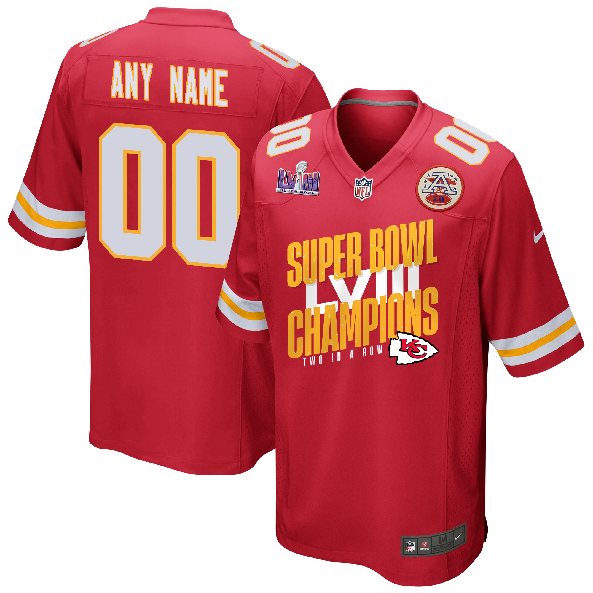 Kansas City Chiefs Super Bowl LVIII Champions Iconic Victory Game Custom Men Jersey - Scarlet