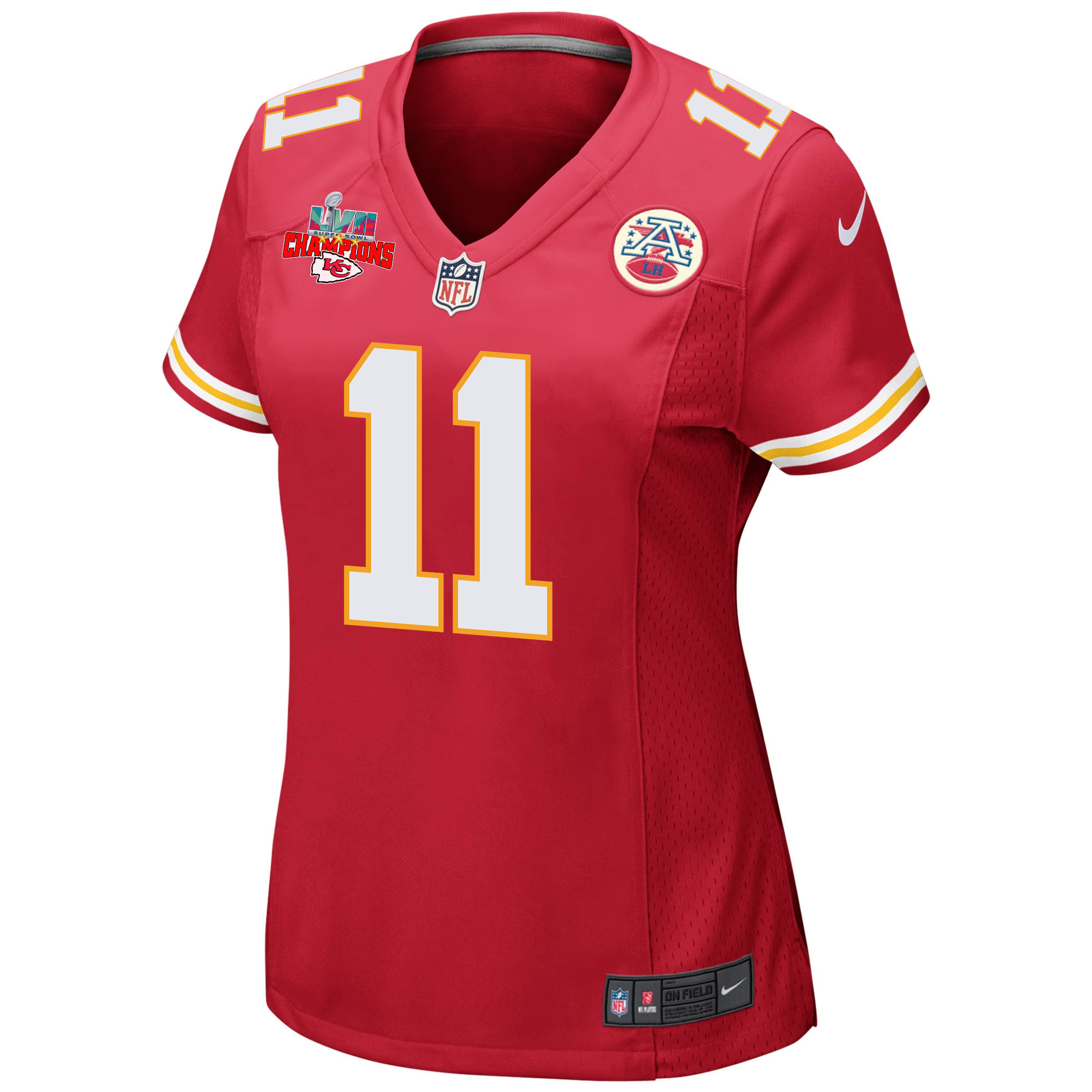 Marquez Valdes-Scantling 11 Kansas City Chiefs Super Bowl LVII Champions 3 Stars Women Game Jersey - Red