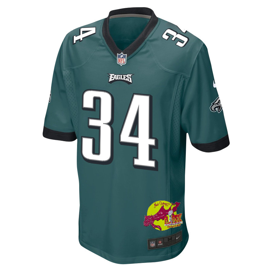 Isaiah Rodgers 34 Philadelphia Eagles Super Bowl LIX New Orleans Patch Game Men Jersey - Midnight Green